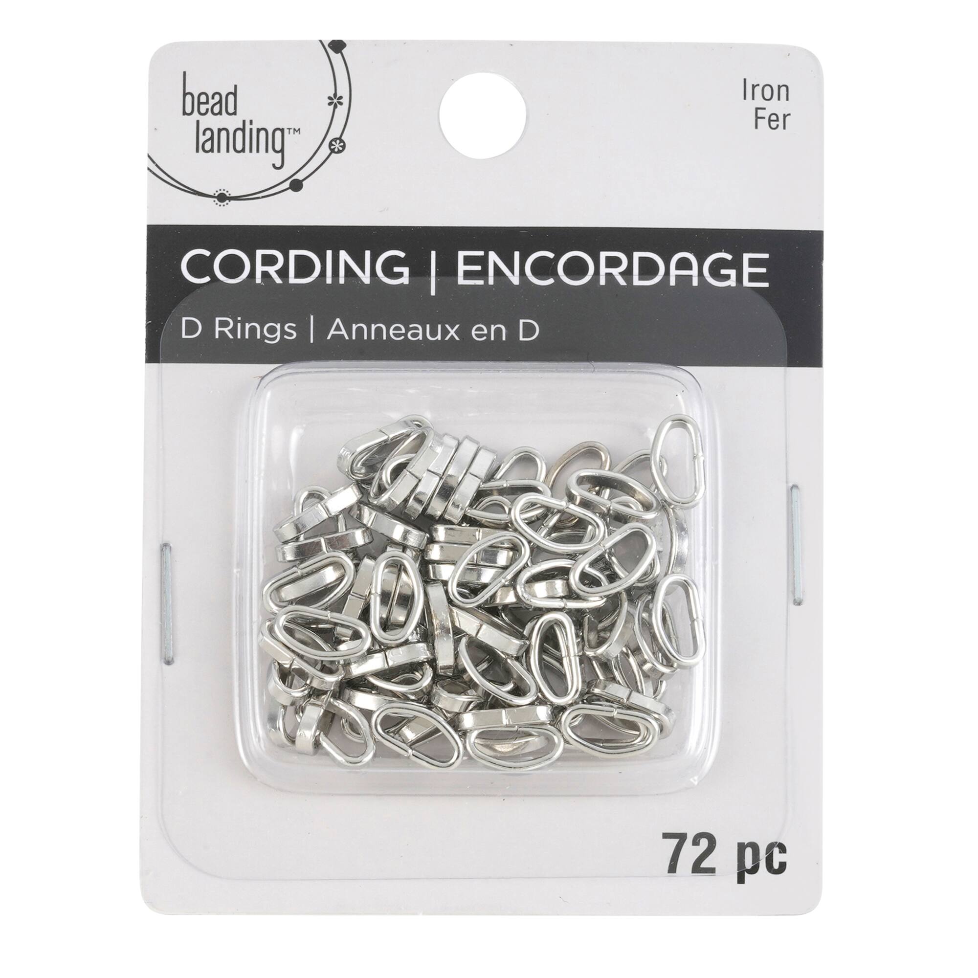 10mm Rhodium Cording D-Rings by Bead Landing™